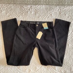 St. John's Bay Black Straight Corduroy Pants Women's Size 6 Mid Rise